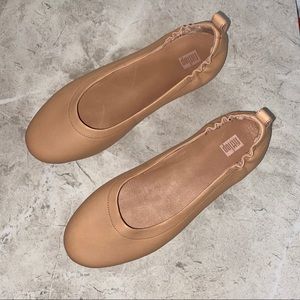 Fitflop Tan Blush Soft Leather Ballet Flat